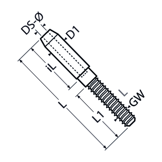 M6 Swage Stud, Left Hand Thread A2 Stainless Steel