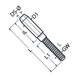 M6 Swage Stud, Left Hand Thread A2 Stainless Steel