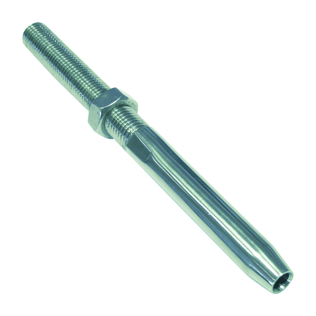 M6 Swage Stud with Nut for 3mm Wire Rope, Left Hand Thread A4 Stainless Steel