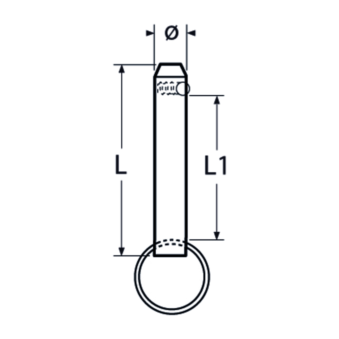 M8 X 33 Fast Pin A2 Stainless Steel