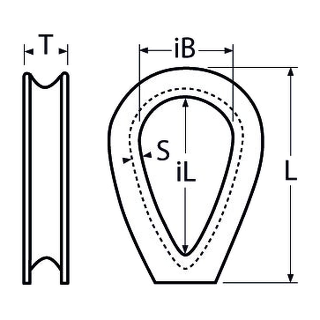 M2 Thimble Heavy A4 Stainless Steel