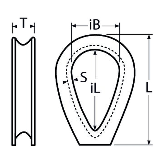 M2 Thimble Heavy A4 Stainless Steel