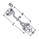 M4.4 X 50 Cabin Hook A4 Stainless Steel