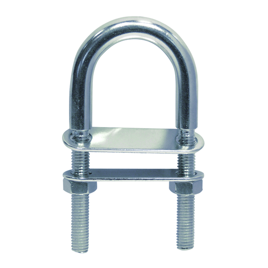M8 X 100 U-Bolt with 2 Counter Plates A4 Stainless Steel