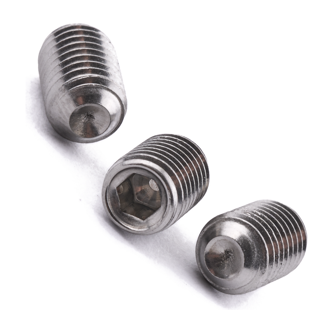 1/4" UNF X 3/8" Socket Set Cup Point ASME B18.3 A2 Stainless Steel