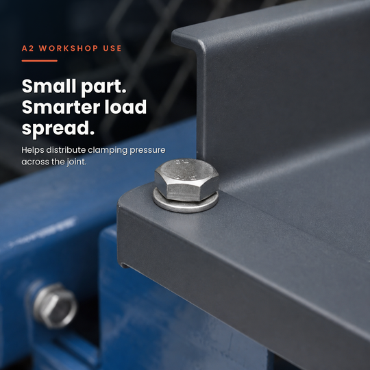 Flat Washer, Form A in a real-life workshop application. Helps distribute clamping pressure across the joint.