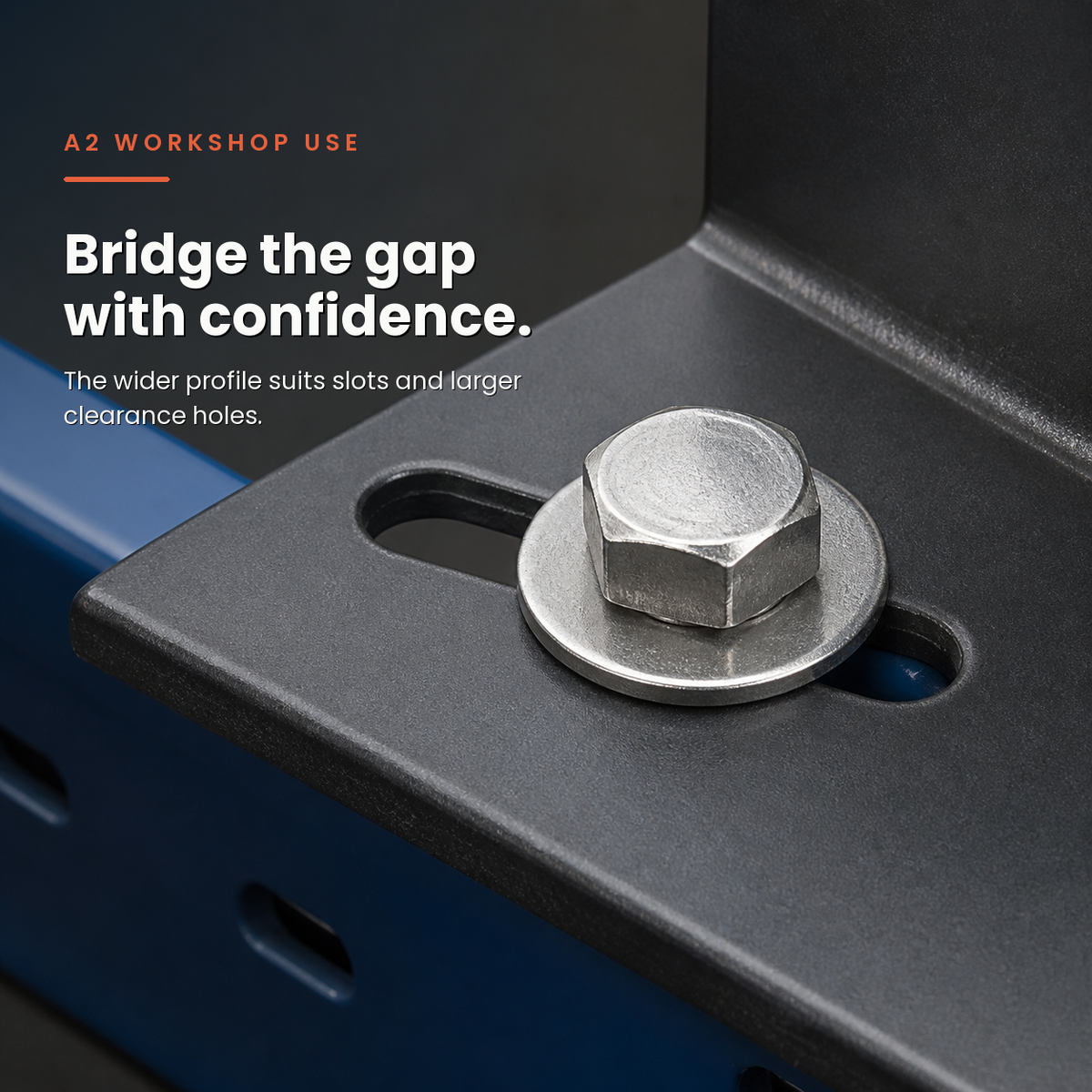 Flat Washer, Form C in a real-life workshop application. The wider profile suits slots and larger clearance holes.