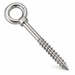 Eye bolt with wood thread and collar, stainless steel