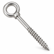 Eye bolt with wood thread and collar, stainless steel