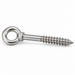 Eye bolt with wood thread and collar, stainless steel