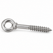 Eye bolt with wood thread and collar, stainless steel