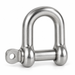 D shackle with captive pin, stainless steel