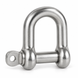 D shackle with captive pin, stainless steel