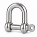 D shackle with captive pin, stainless steel