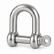 D shackle with captive pin, stainless steel