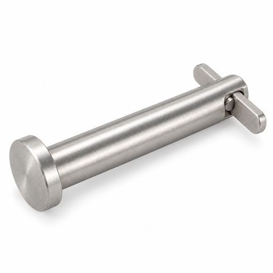 Safety clevis pin with drop nose, stainless steel