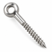 Eye bolt with wood thread, stainless steel