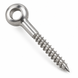Eye bolt with wood thread, stainless steel