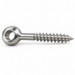 Eye bolt with wood thread, stainless steel