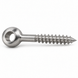 Eye bolt with wood thread, stainless steel