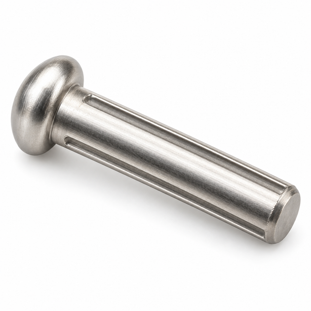 Round head grooved pin, DIN 1476, stainless steel