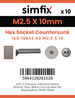 Simfix product label - 10642A2025010-D