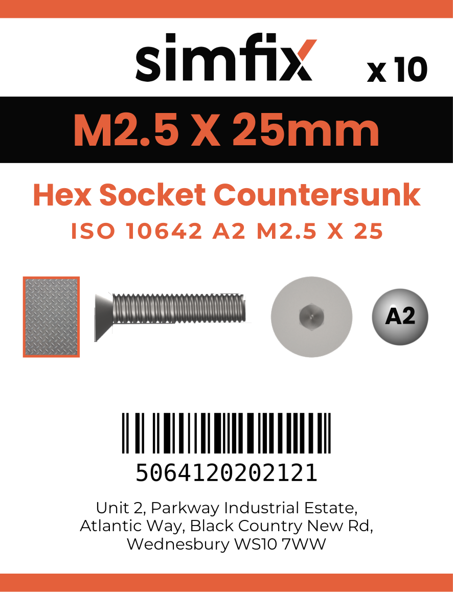 Simfix product label - 10642A2025025-D