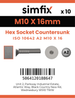 Simfix product label - 10642A210016-D