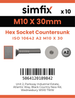 Simfix product label - 10642A210030-D