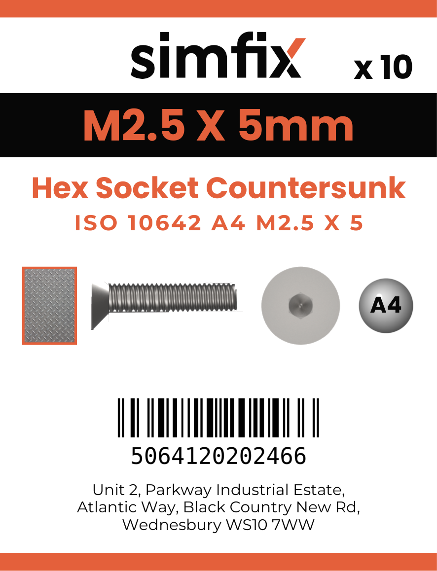 Simfix product label - 10642A4025005-D