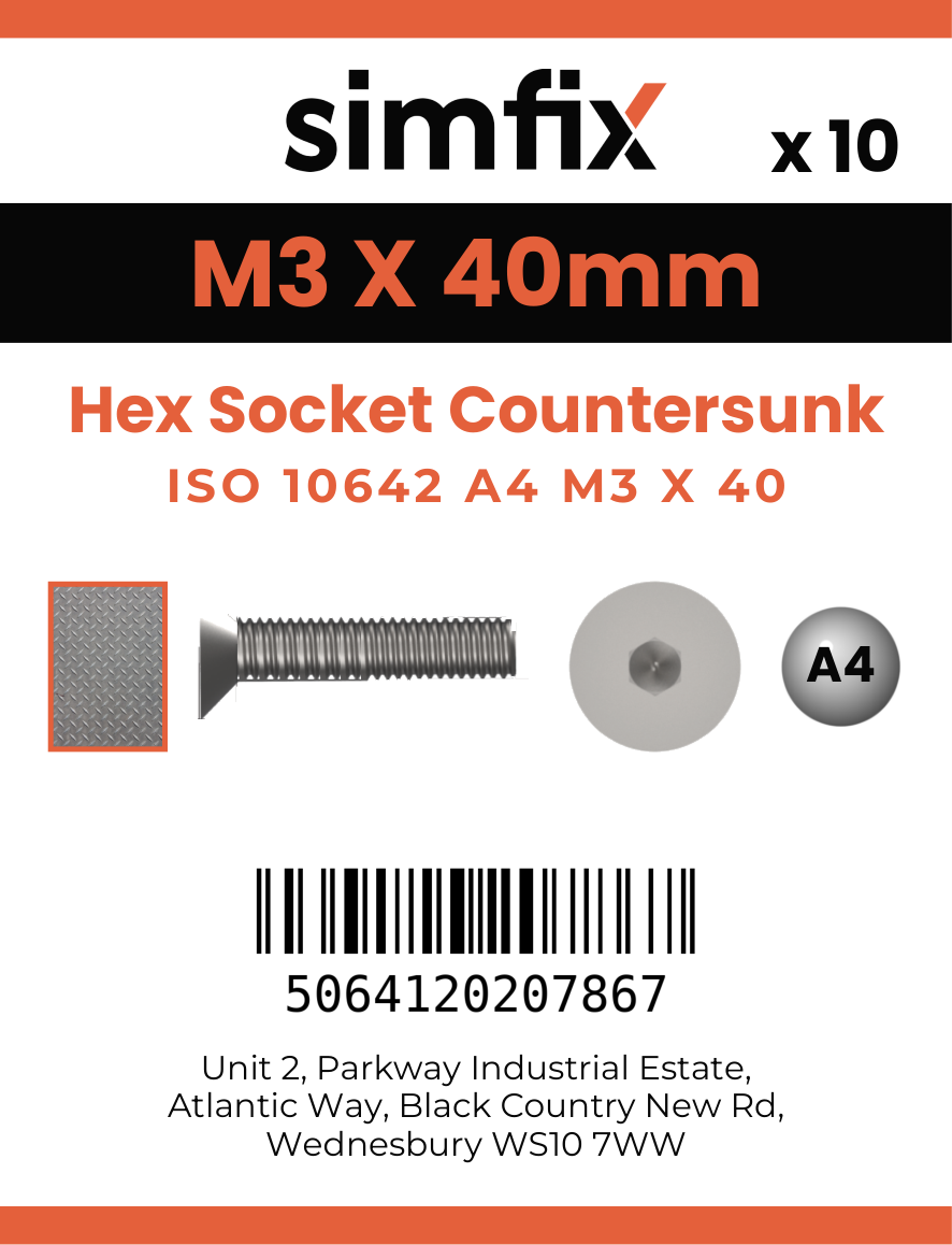 Simfix product label - 10642A403040-D