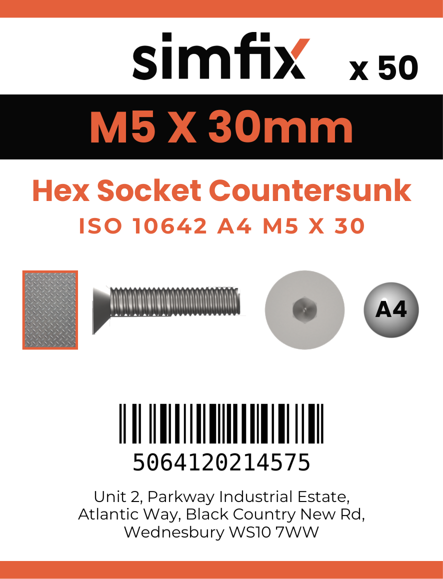 Simfix product label - 10642A405030-T
