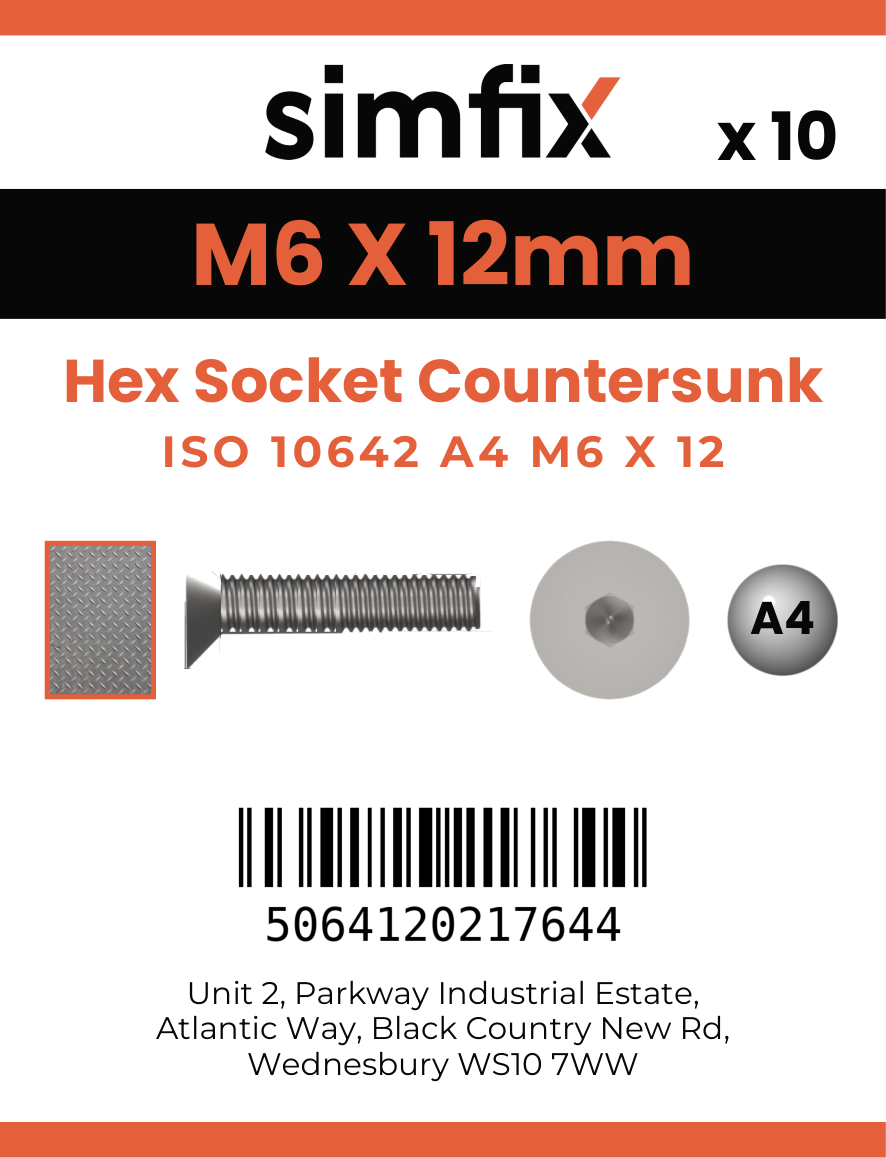 Simfix product label - 10642A406012-D