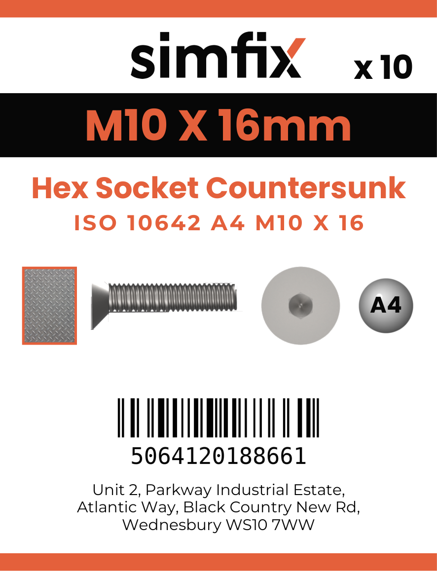 Simfix product label - 10642A410016-D