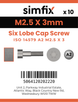 Simfix product label - 14579A2025003-D