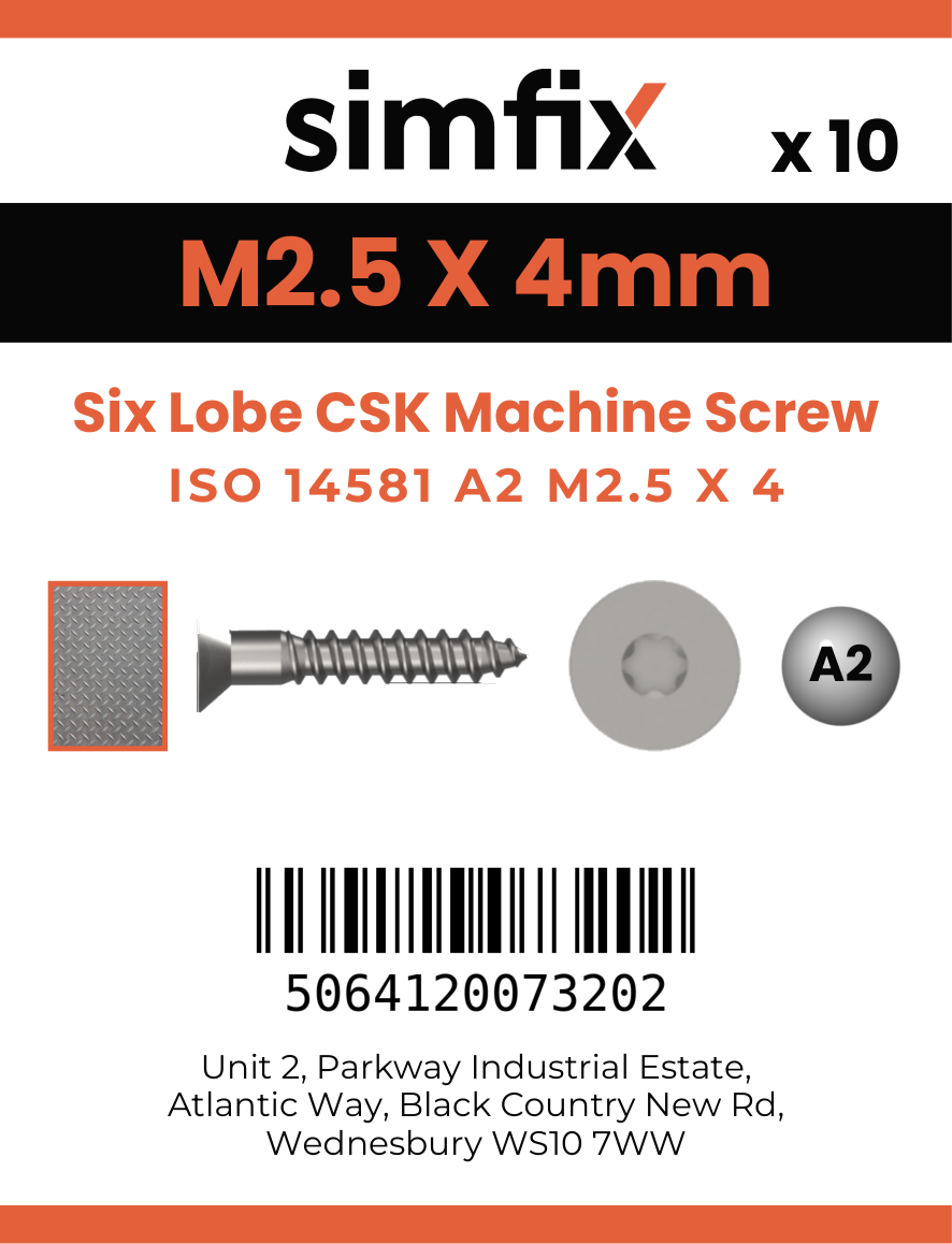 Simfix product label - 14581A2025004-D