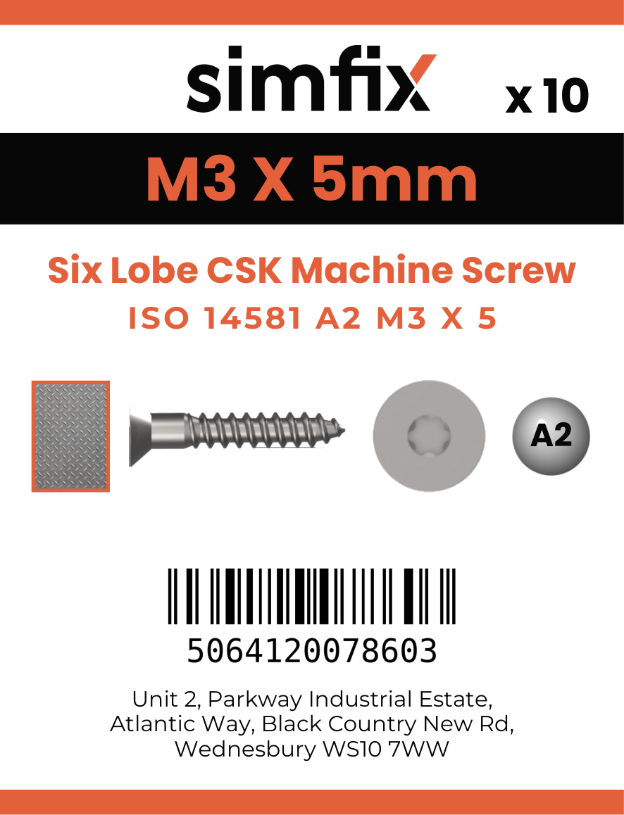 Simfix product label - 14581A203005-D