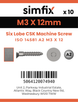 Simfix product label - 14581A203012-D