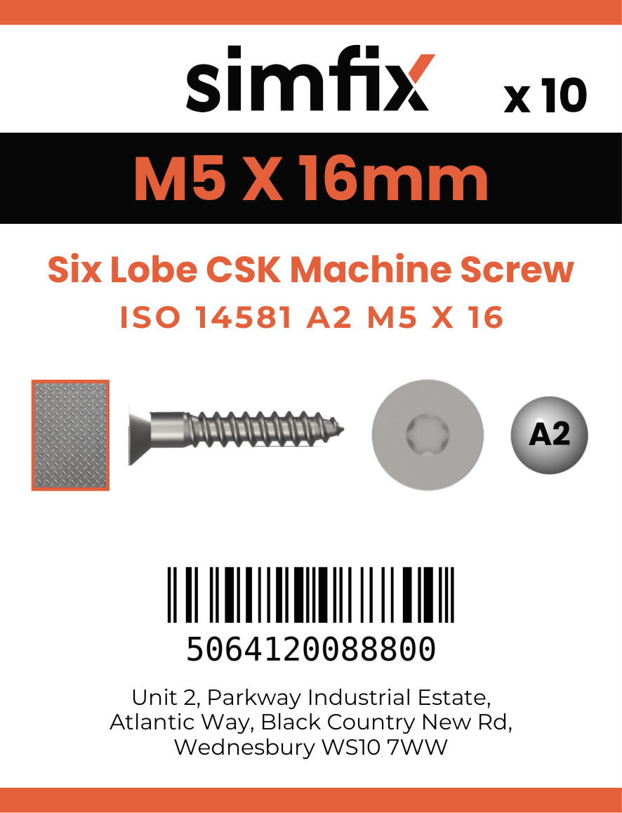 Simfix product label - 14581A205016-D