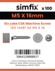Simfix product label - 14581A205016-T