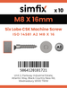 Simfix product label - 14581A208016-D