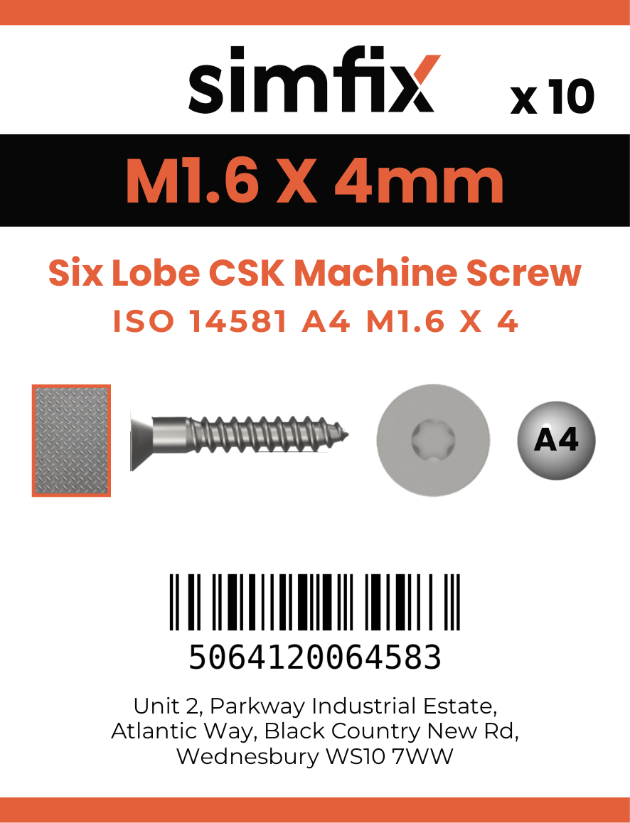 Simfix product label - 14581A4016004-D