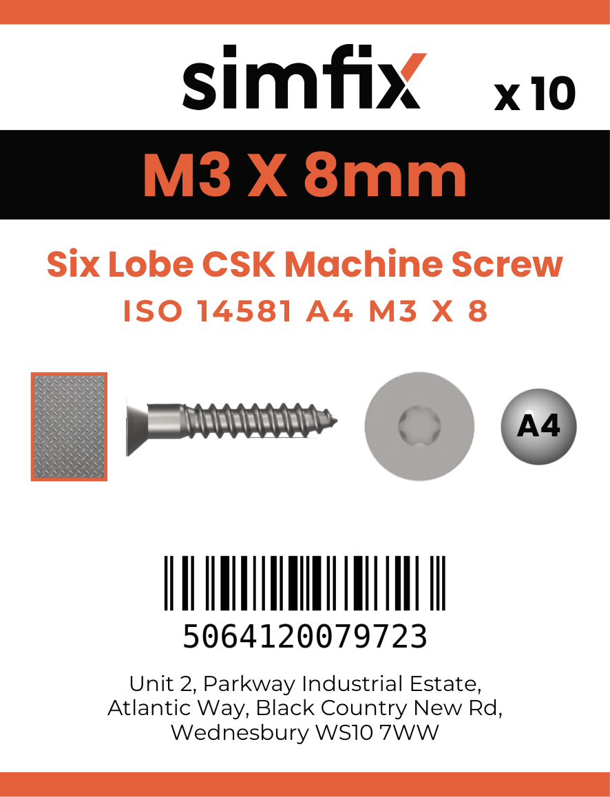 Simfix product label - 14581A403008-D