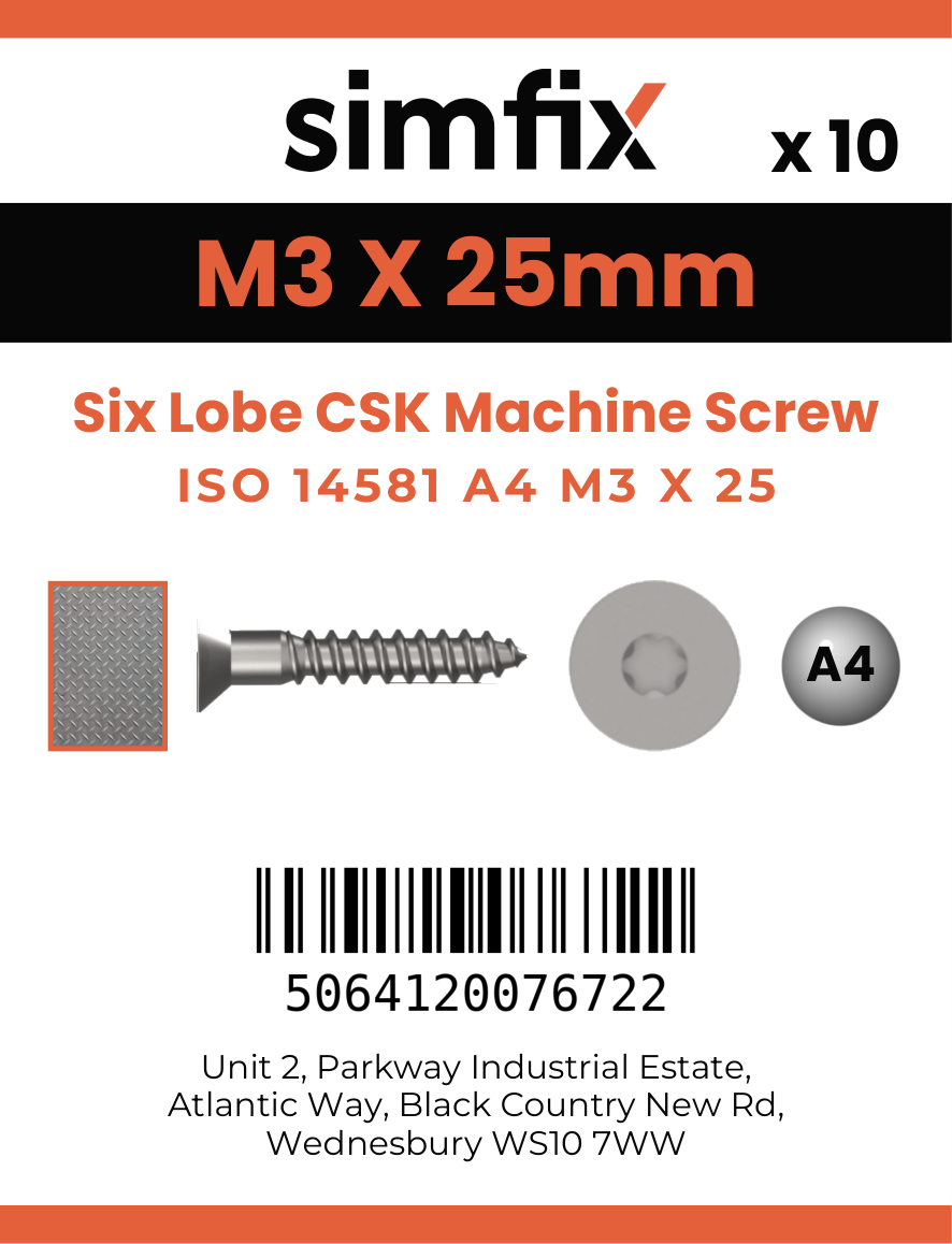 Simfix product label - 14581A403025-D