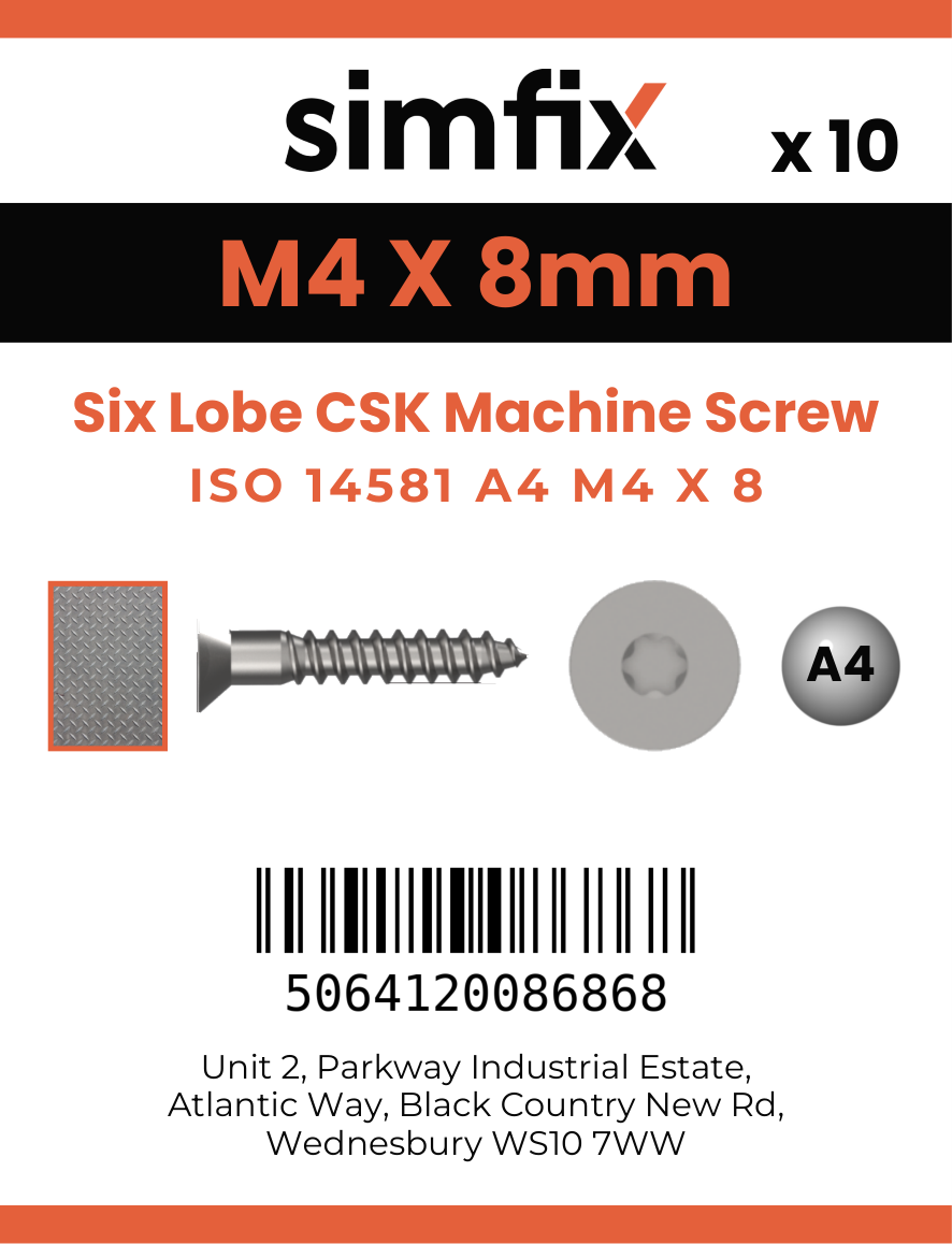 Simfix product label - 14581A404008-D
