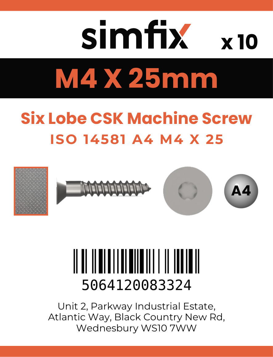 Simfix product label - 14581A404025-D