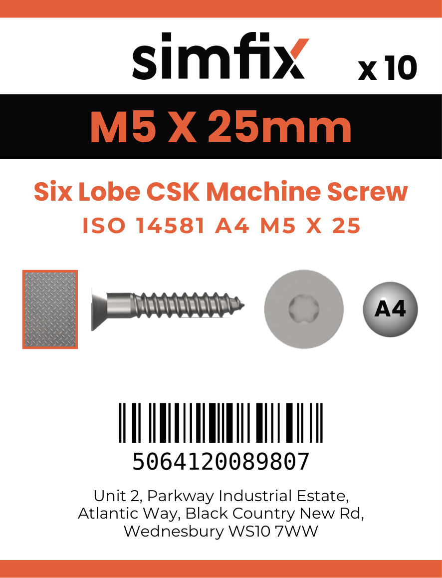 Simfix product label - 14581A405025-D