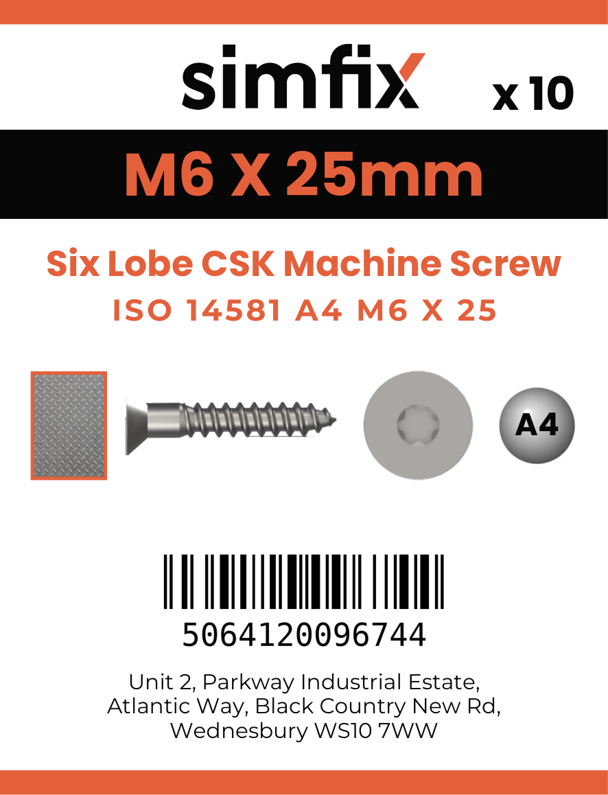 Simfix product label - 14581A406025-D