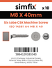 Simfix product label - 14581A408040-D