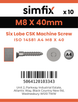 Simfix product label - 14581A408040-D